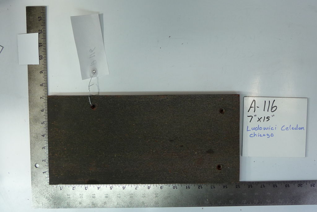 PRODUCT: A-116 > Ludowici Georgian Split Ridge 7 x 15 Dark Brown Cedar Wire Scored (Reclaimed) S/R