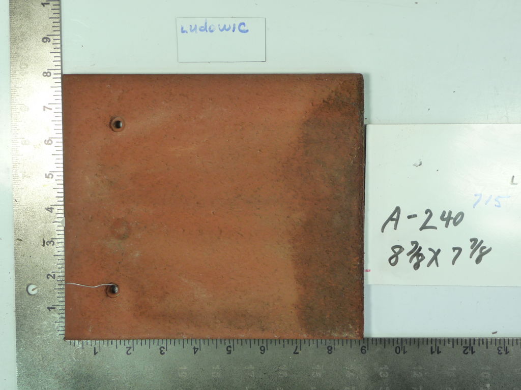 PRODUCT: E-240 > Ludowici Provincial 8 7/8 x 7 7/8 Red Weathered (Reclaimed) U/E
