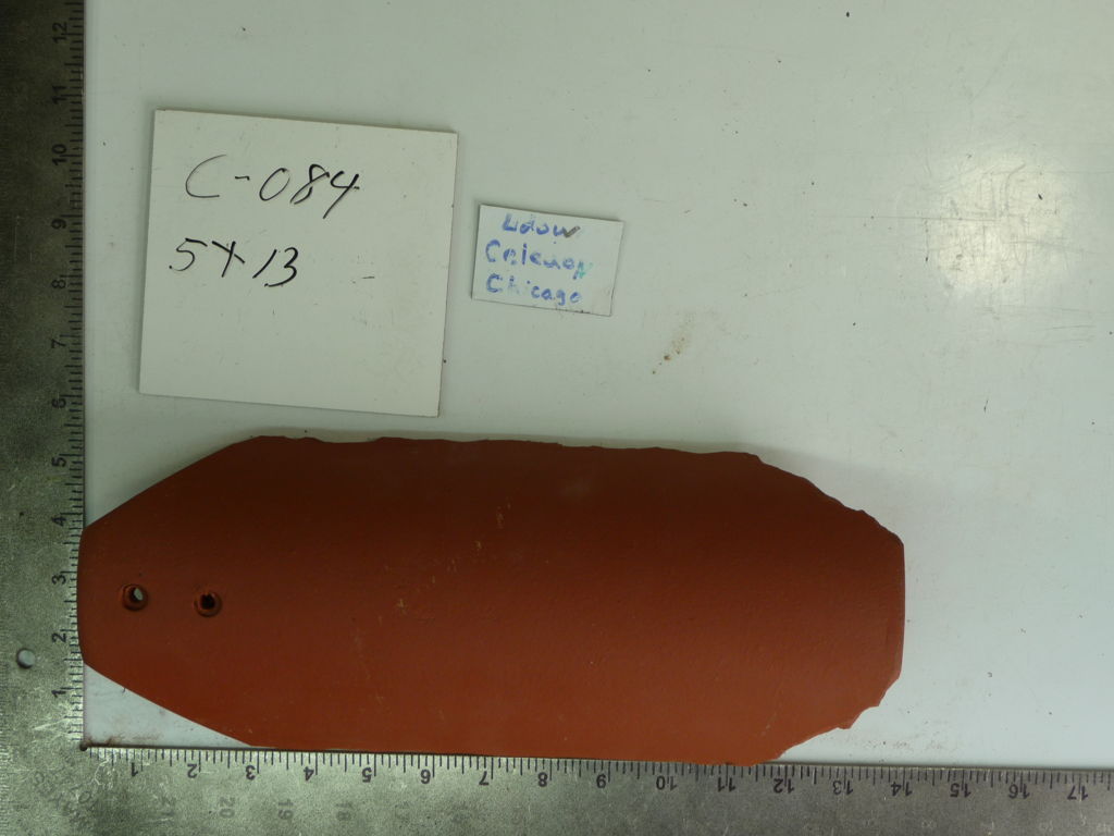 PRODUCT: C-084 > Ludowici Spanish End Band 5 x 13 Red Smooth (Reclaimed) End Band