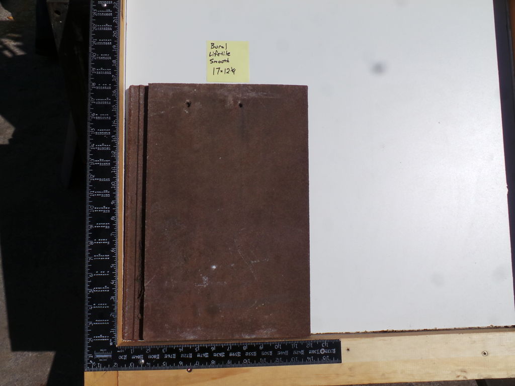 PRODUCT: FL-054 > Concrete Flat 17 x 12¼ Lifetile Slate Dark Brown Smooth (Reclaimed) Interlocking
