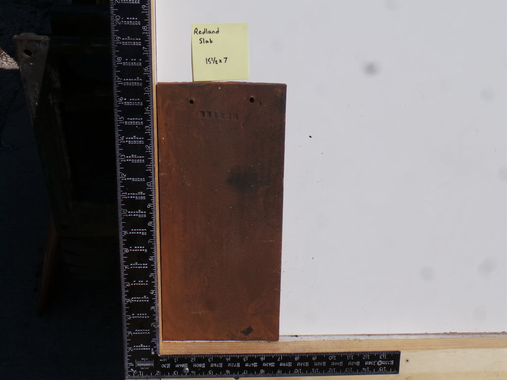 RODUCT: FL-170 > Clay Redland Clay Cambridge Slab 15 ½ x 7  Dark Fire Flash Scratched (Reclaimed) Shingle