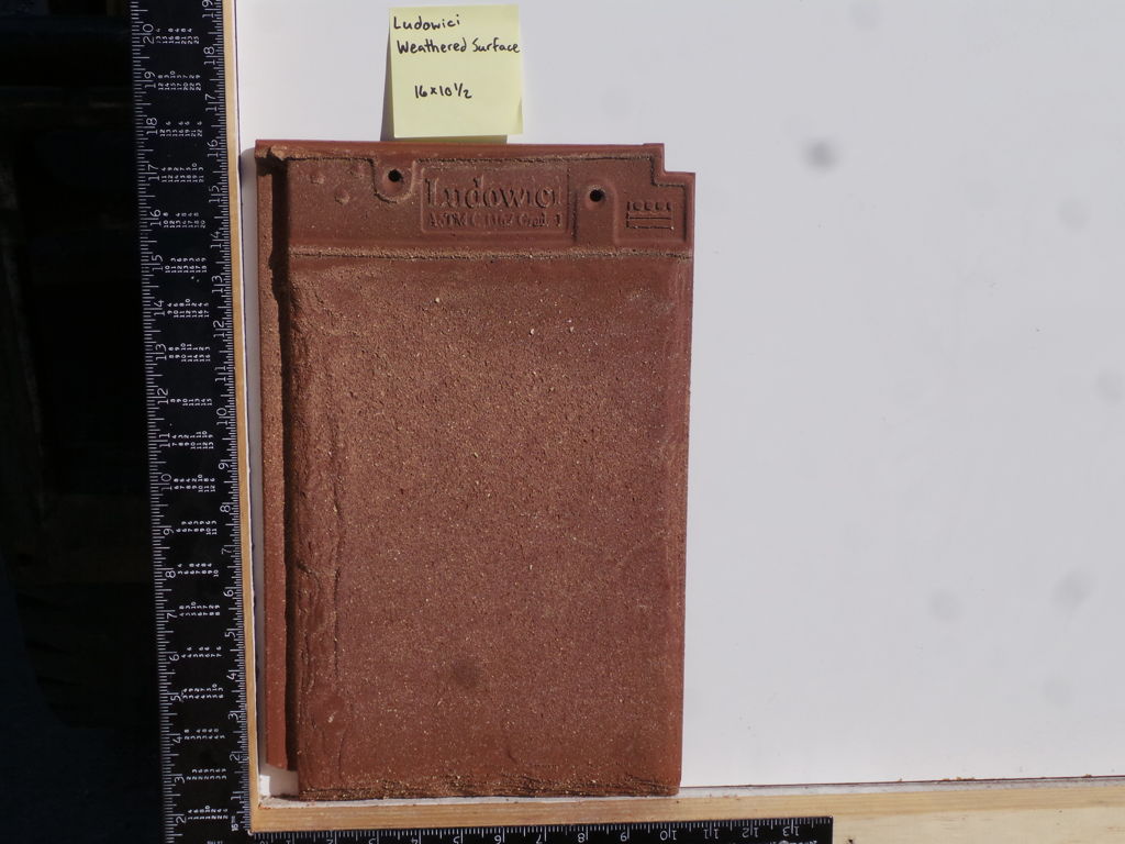 PRODUCT: FL-175 > Clay Ludowici 16 X 10 ½ Weathered Dark Red (Reclaimed) Interlocking