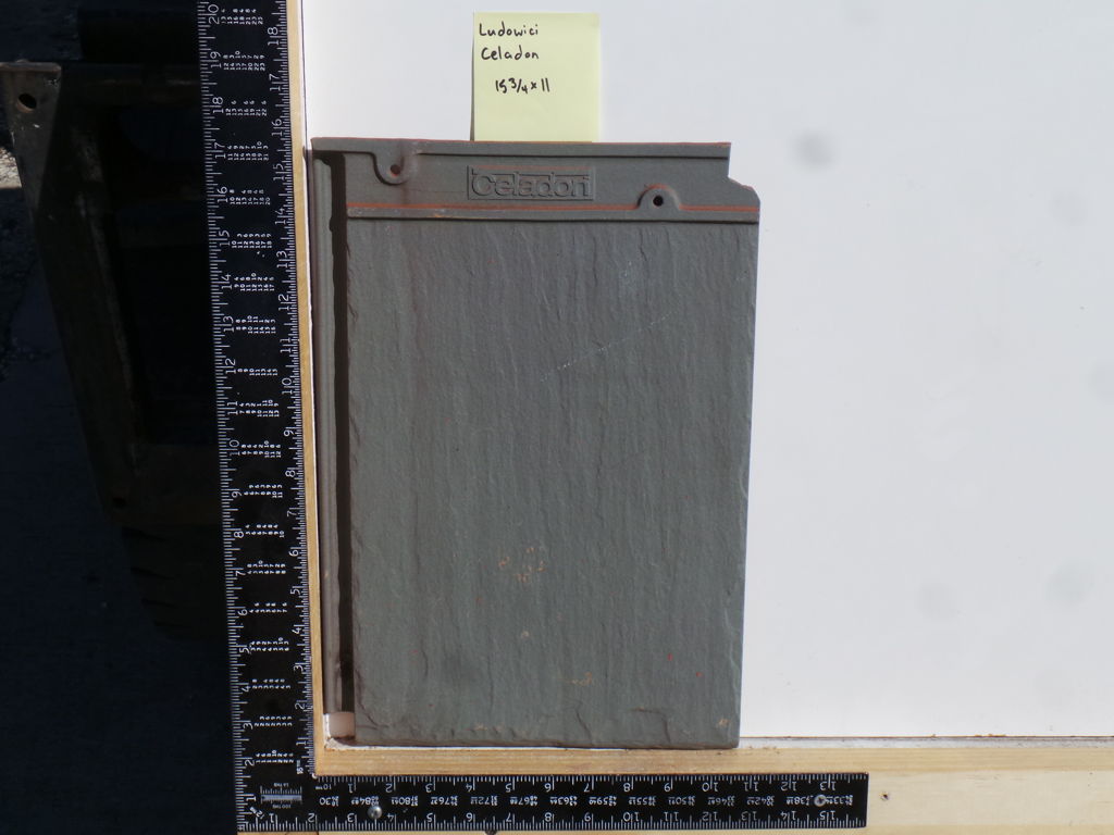 PRODUCT: FL-178 > Clay Ludowici 15 ¾ x 11 Americana XL Gray Slate (Reclaimed) Interlocking